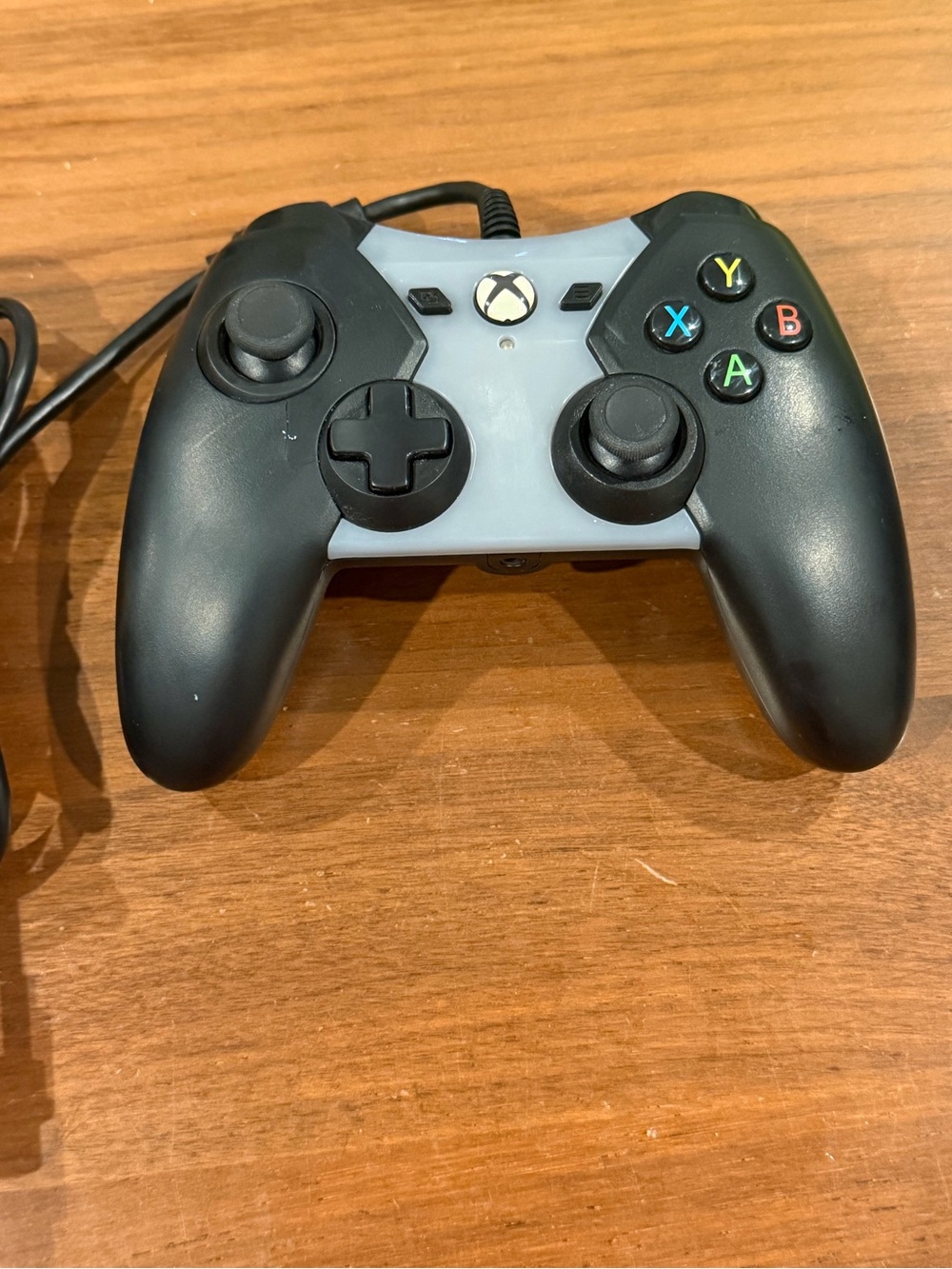 Wired Gaming Controller in Black and Light Gray - Ergonomic Design